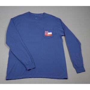 The Southern Gentleman Blue Long Sleeved Pocket Tee - Mississippi - Size L
